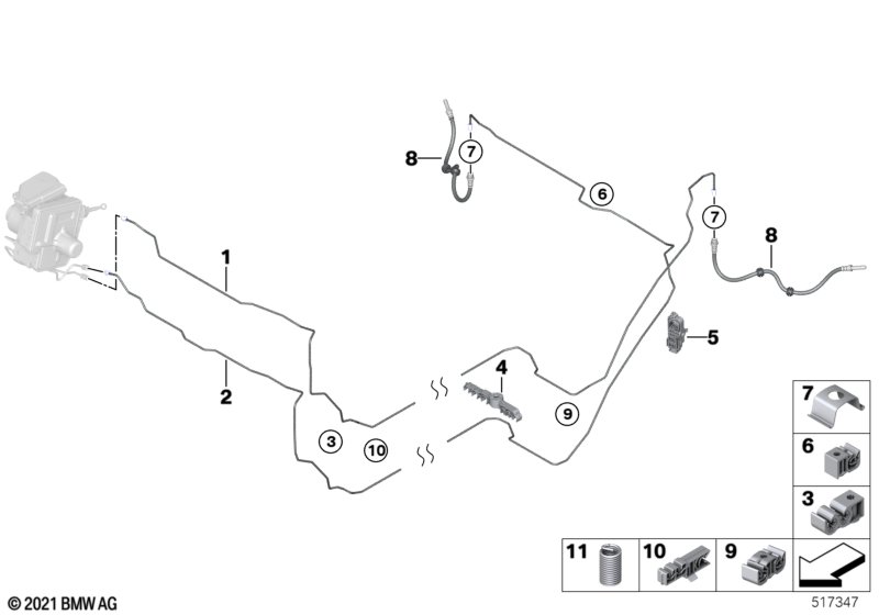 Brake pipe rear