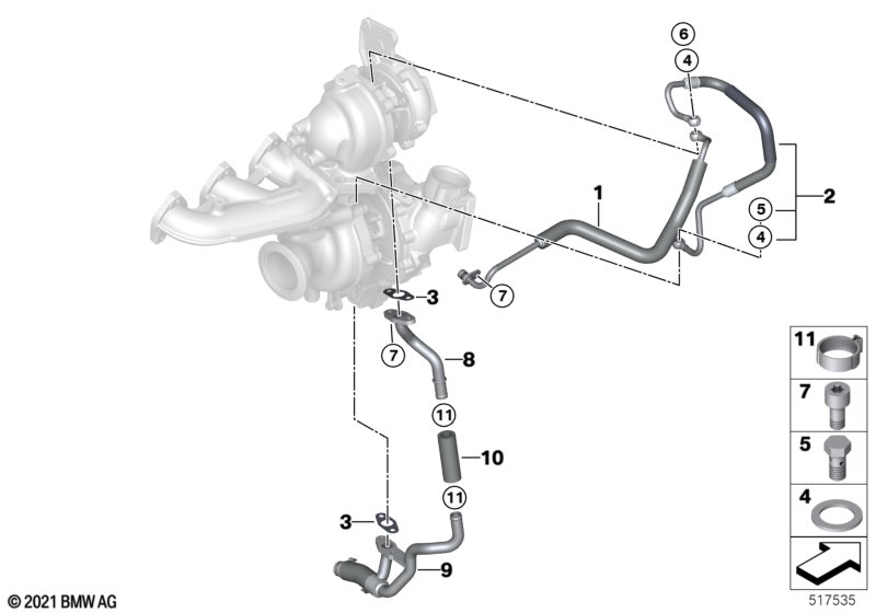 Alimentazione dell'olio turbocompressore