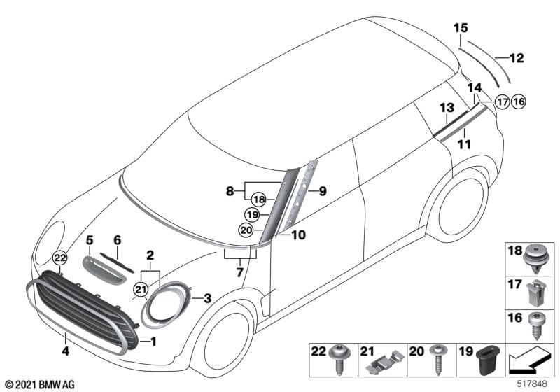 Exterior trim / grill