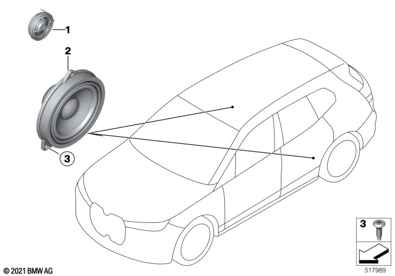 Single parts f rear door loudspeaker