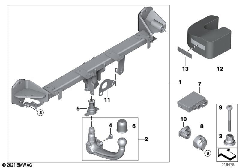 Towing hitch, detachable