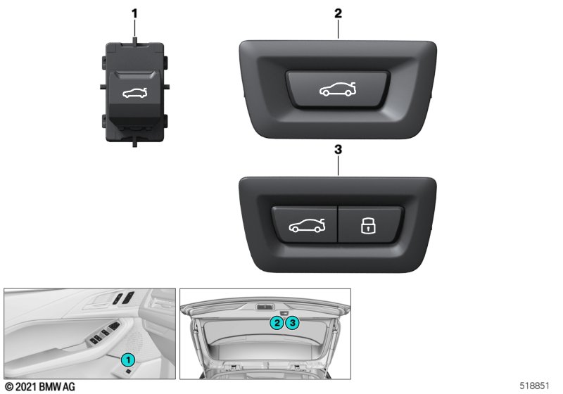 Switch for rear lid actuation