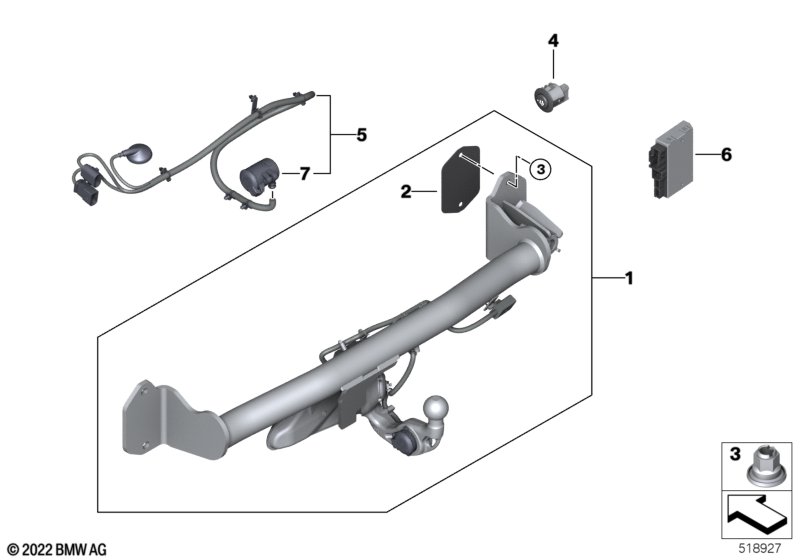 Trailer coupling, electric swiveling