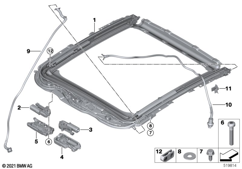 Electric panoramic roof