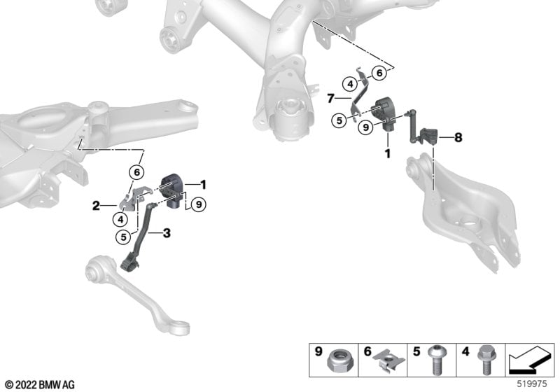 Headlight vertical aim control sensor