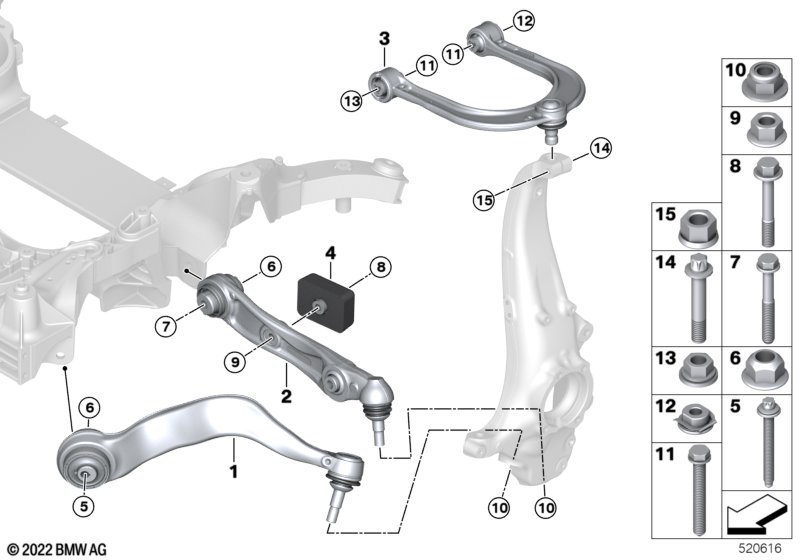 Frnt axle support,wishbone/tension strut