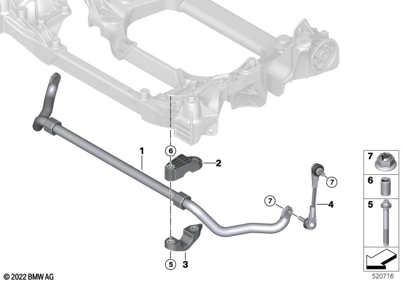 Stabilizer, front, AWD