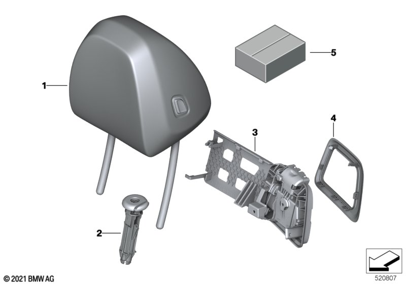 Seat, front, head restraint