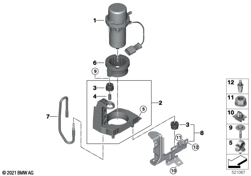 Vacuum pump for brake servo unit