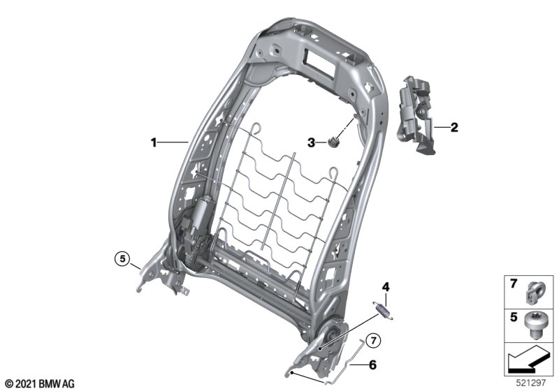 Seat, front, backrest frame