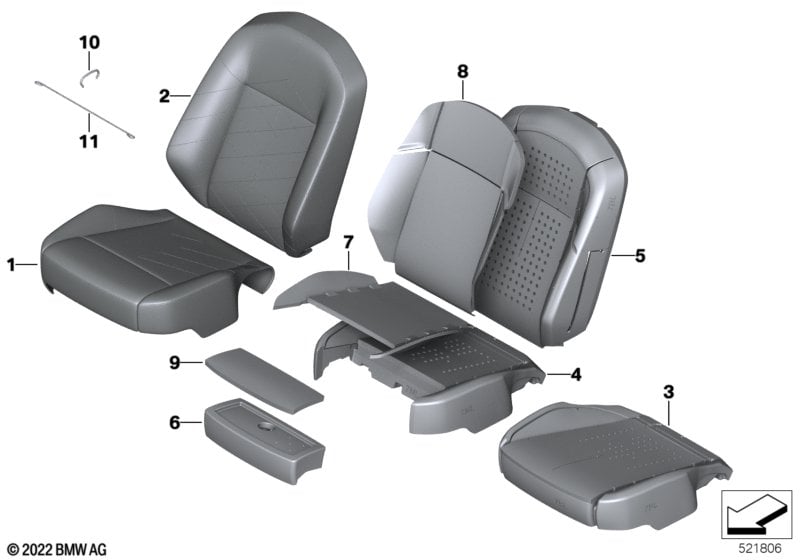 Seat front, uphlstry/cover, Comfort seat