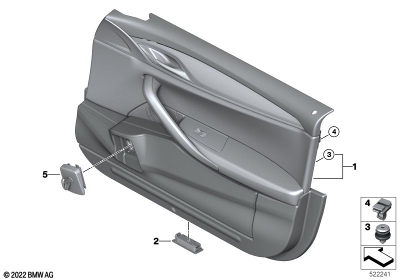 Firearms compartment and door trim panel