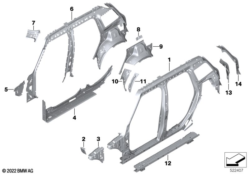 Body-side frame-parts