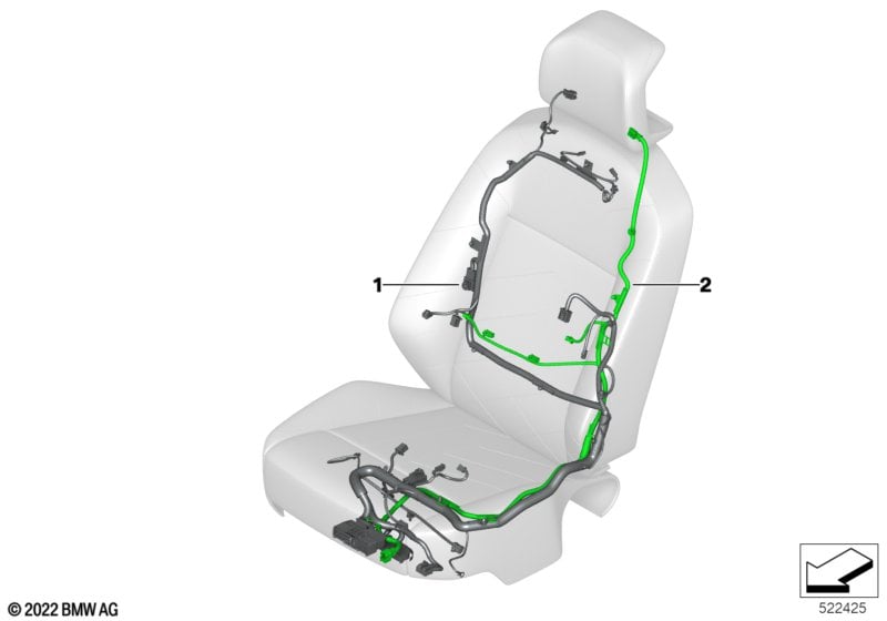 Wiring harness, seat, front