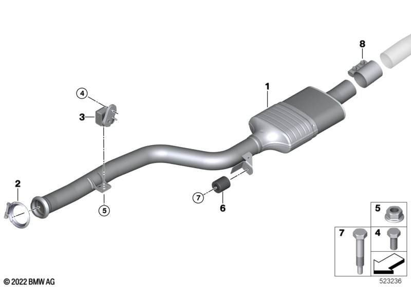 Catalytic converter/front silencer