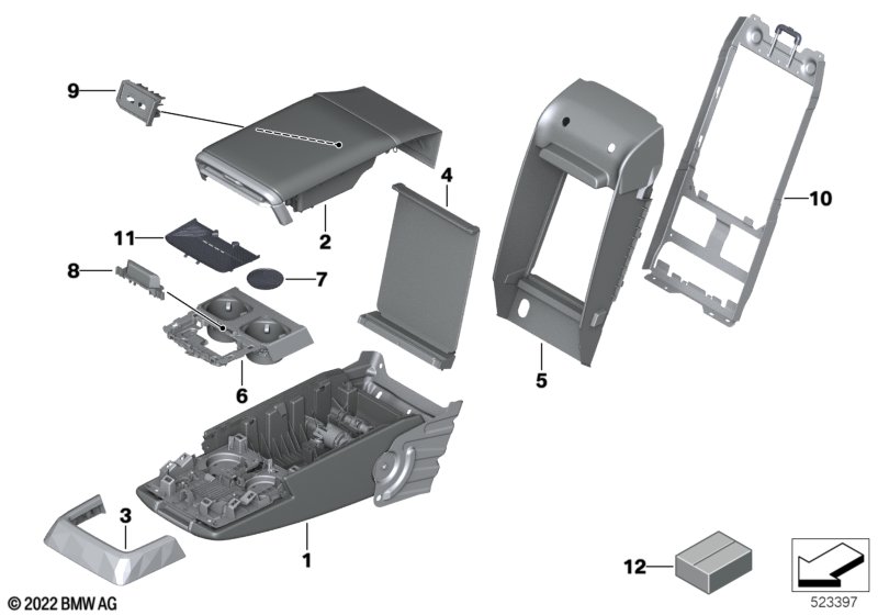 Seat rear, center armrest, multifunction