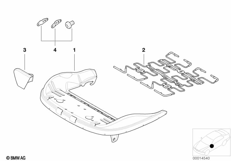 Front seat frame mech./el./singl.parts