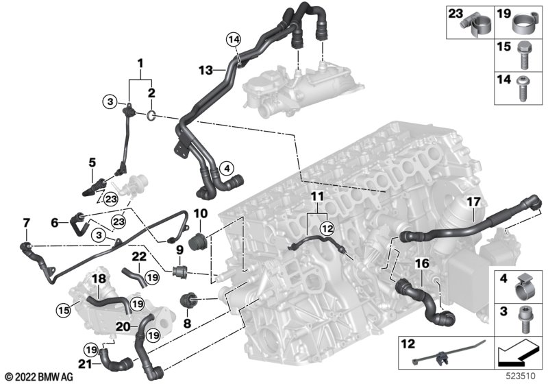 Cooling system - Engine coolant hoses
