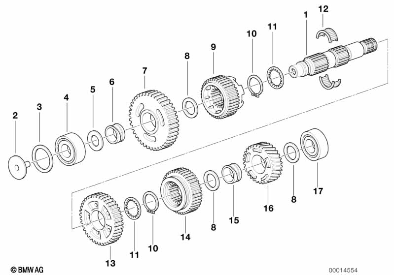 5-speed trans. output shaft M 97