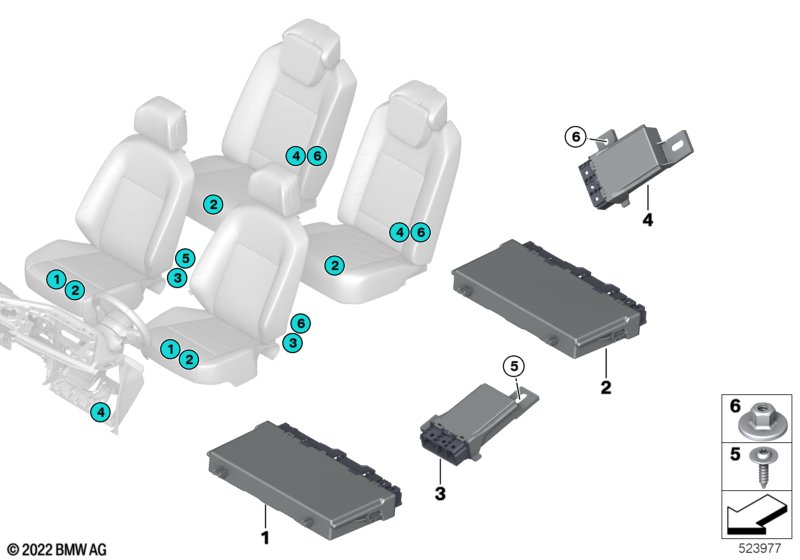 Control unit for seat module