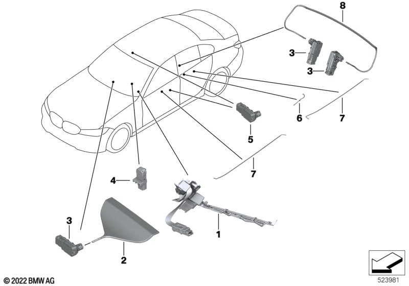 Fiber-optic conductor, vehicle interior