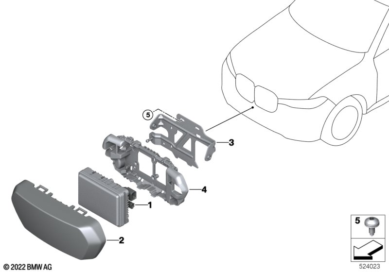 Front radar sensor, long range
