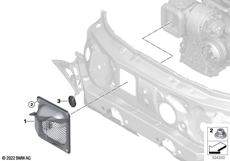 Air-inlet duct, engine compartment