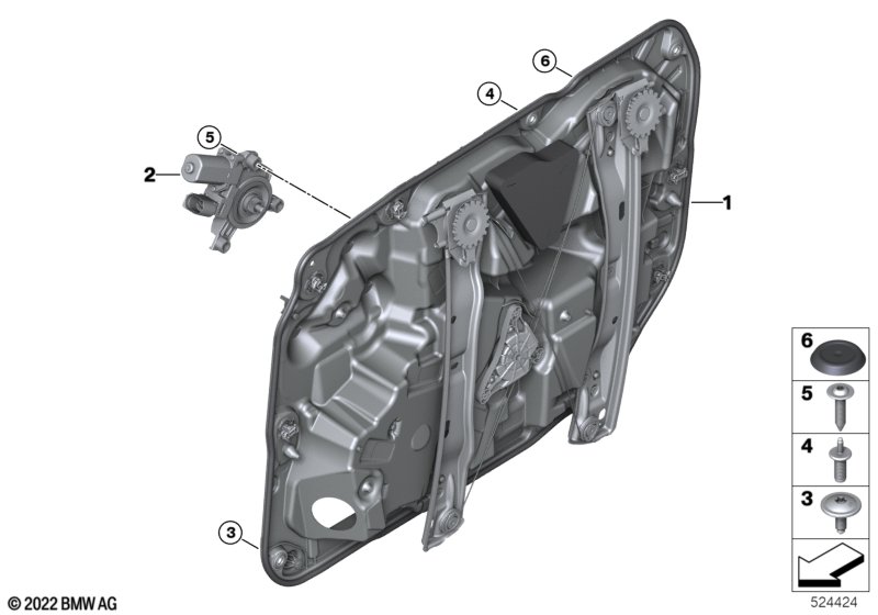 Door window lifting mechanism rear