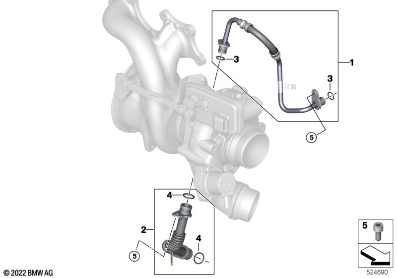 Oil supply exhaust turbocharger