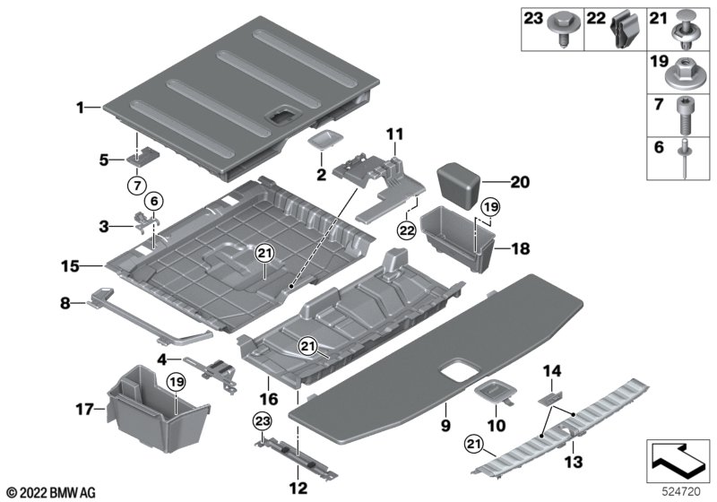 Trim panel, trunk floor