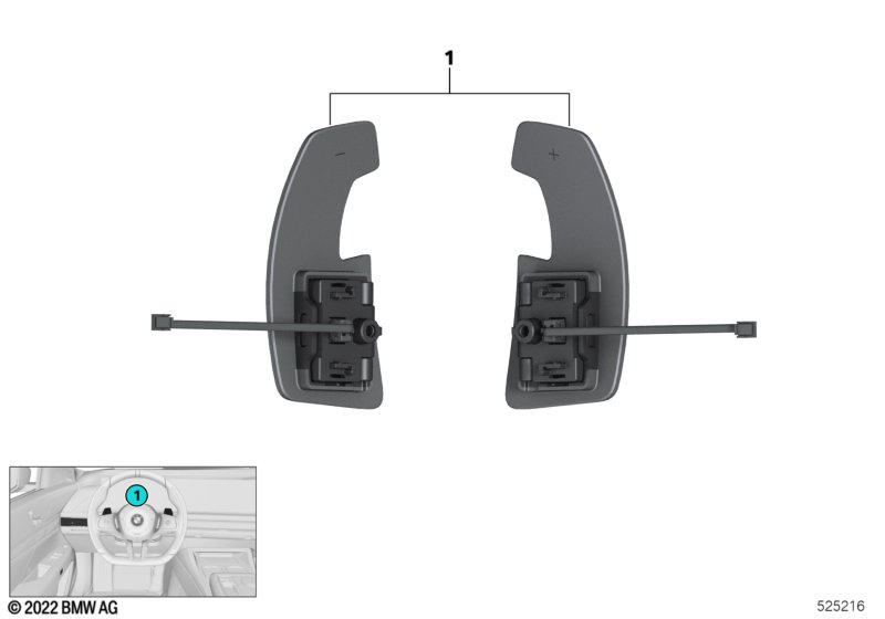 Shift paddles, steering wheel