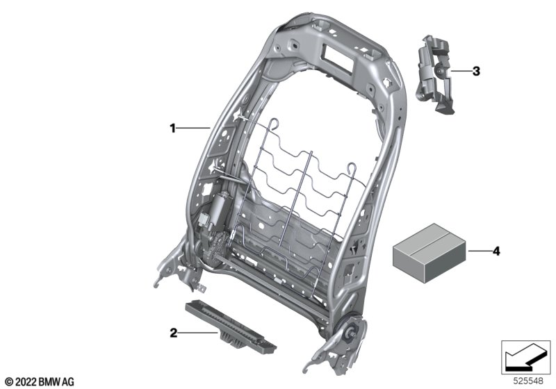Seat, front, backrest frame