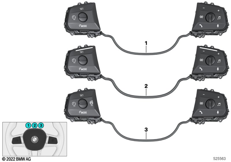 Switch, multifunct. steering wheel