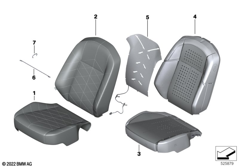 Seat front, upholstery & cover base seat