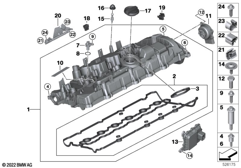 Cylinder head cover/Mounting parts