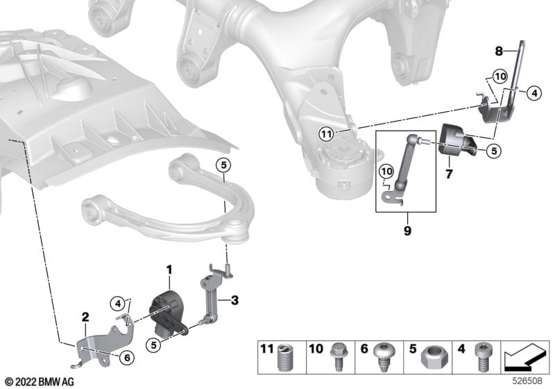 Headlight vertical aim control sensor
