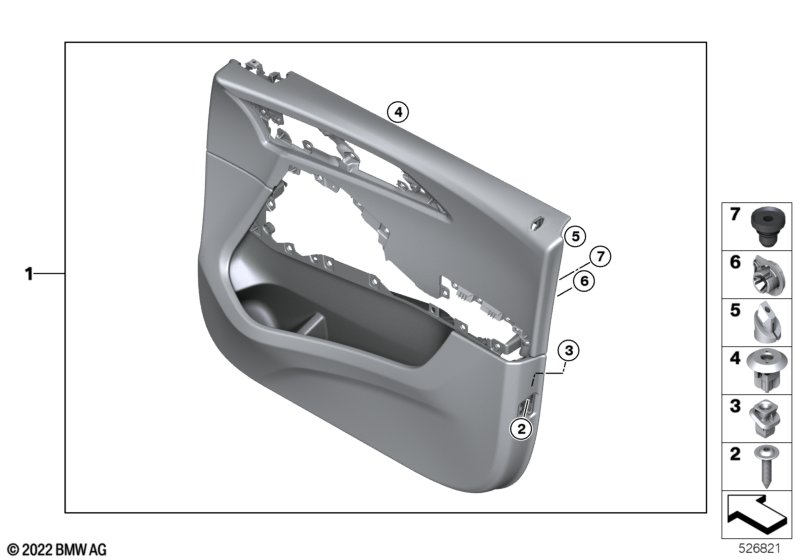 Door trim panel, front