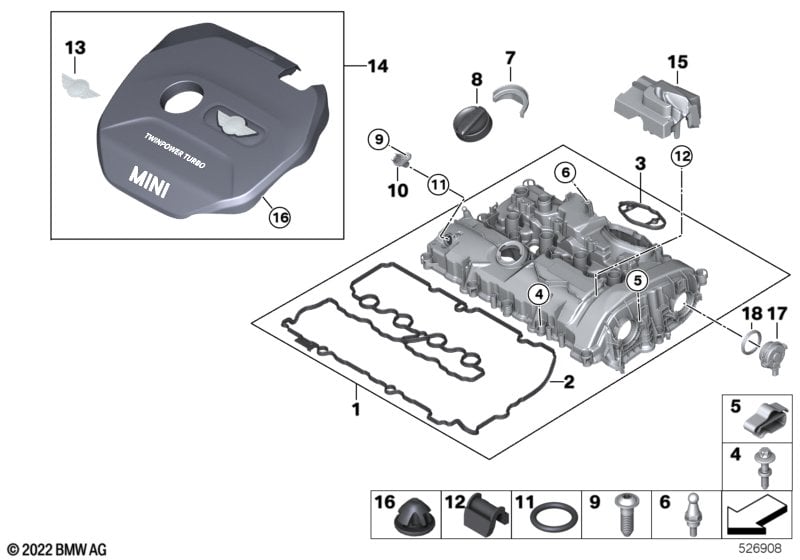Cylinder head cover/Mounting parts
