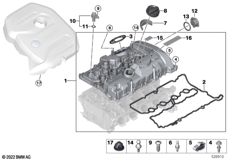 Cylinder head cover/Mounting parts