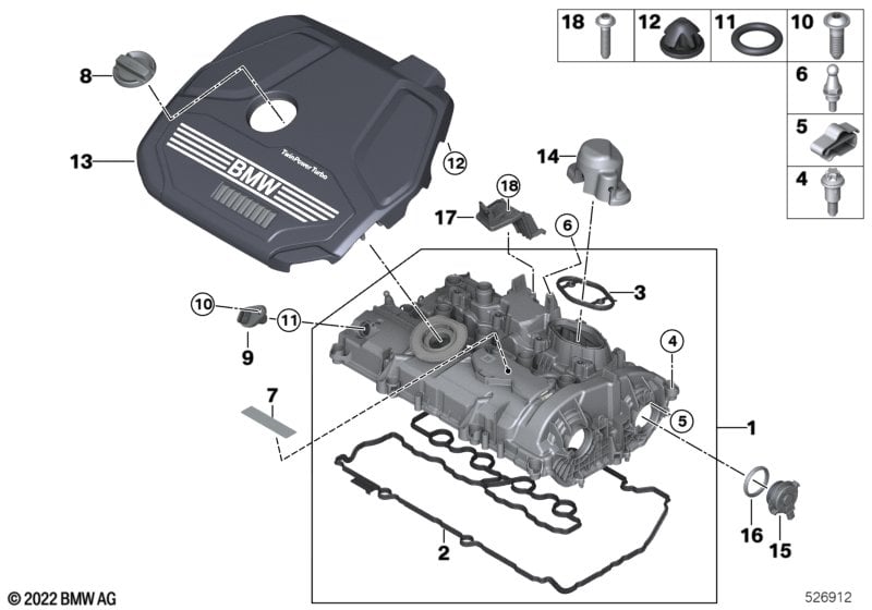 Cylinder head cover/Mounting parts