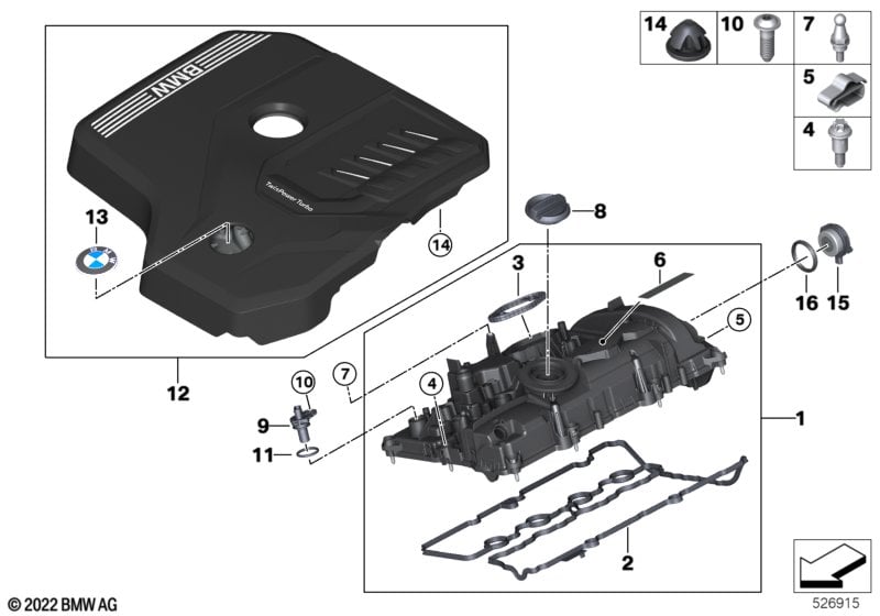 Cylinder head cover/Mounting parts