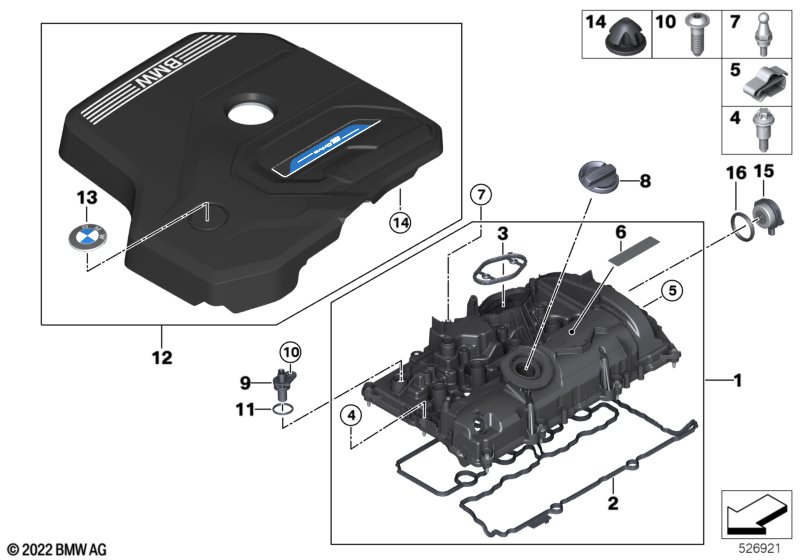 Cylinder head cover/Mounting parts