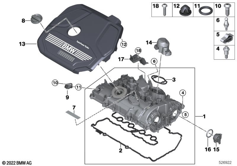 Cylinder head cover/Mounting parts