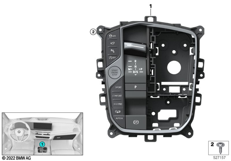 Control panel center console