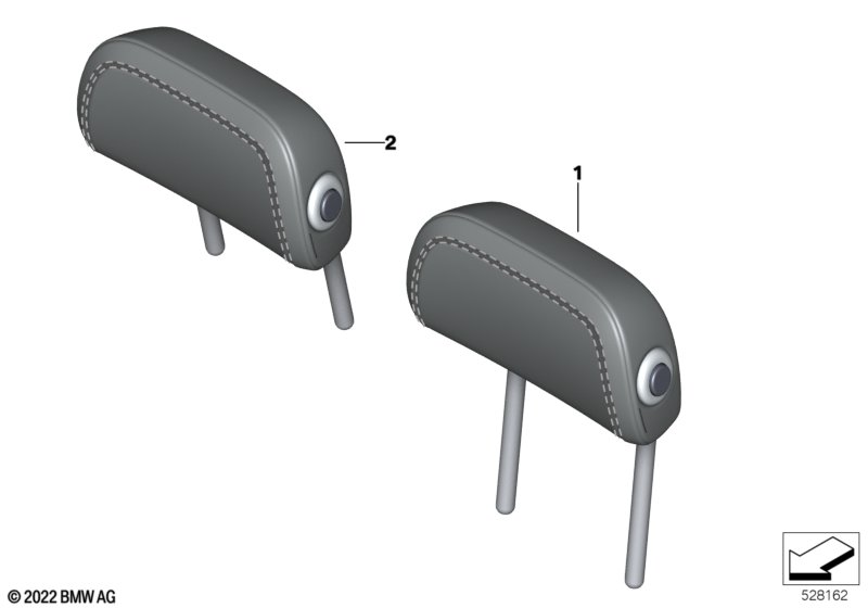 Ind. headrest, sports seat, rear