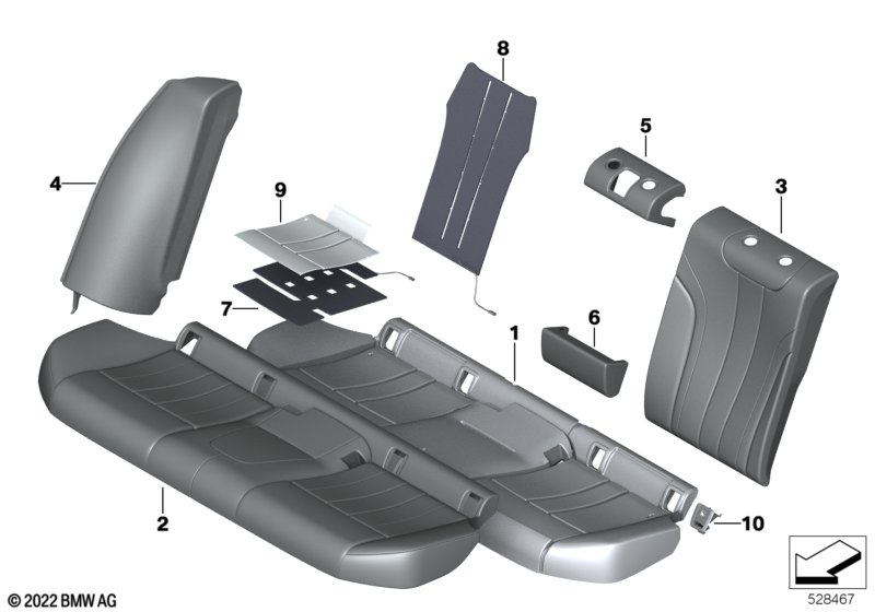 Rear seat upholstery and cover Lines