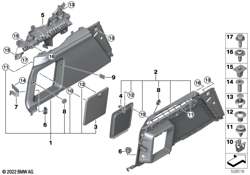 Lateral trunk floor trim panel