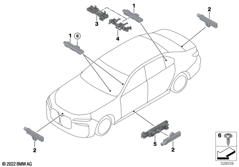 Single parts, antenna, Comfort access