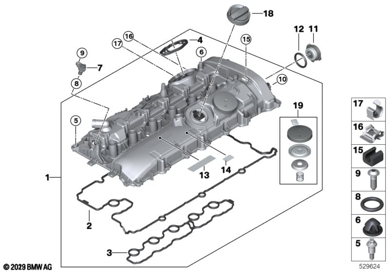 Cylinder head cover/Mounting parts