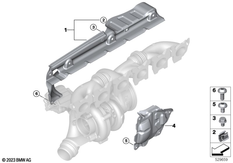 Exhaust turbocharger heat shield